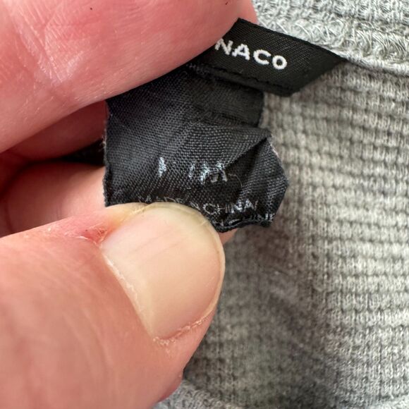 Club Monaco Men's Gray Waffle Knit Long Sleeve Top - Size M - Picture 4 of 5